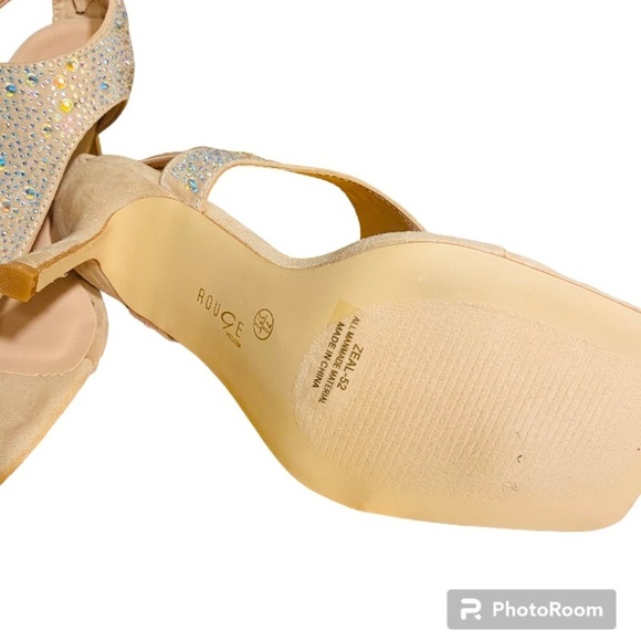 Rouge Helium Women’s Zeal Square Toe Slide In Crystal High Sandal Thong - Picture 4 of 5